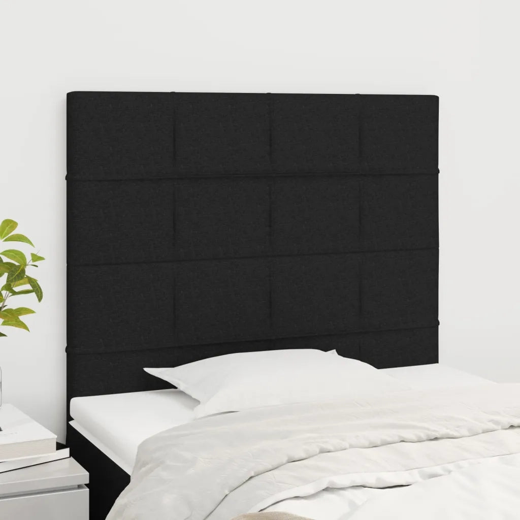 Testiera | Testata Nera 80x5x118/128 cm Tessuto