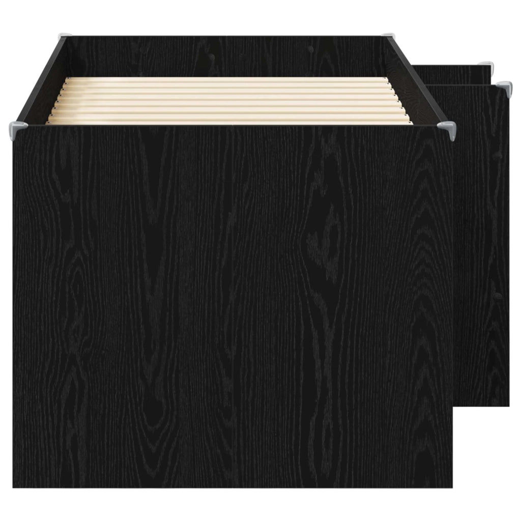 Letto Alto per Bambini 2 pcs Rovere Nero 163 x 101,1 x 68,5 cm