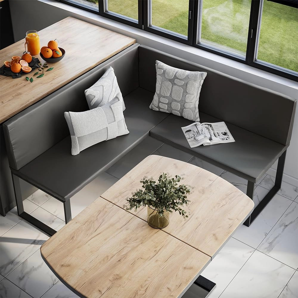 Vicco panca ad angolo Ravon, Nero, 150 x 150 cm