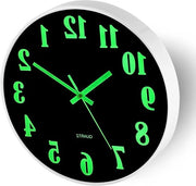 Orologio da Parete Grande con Luce 30 cm - Silenzioso - Batterie - Per Camera da Letto e Cucina