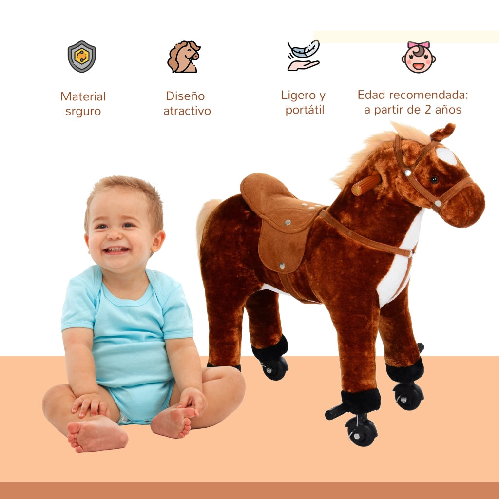 Cavallo Giocattolo Bambini ¨C zephmum ¨C 65x28x75 cm Marrone