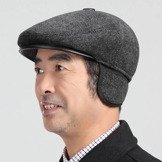 Muti caldo per uomini di mezza età e anziani, cappello da baseball con protezione orecchi, copricapo caldo per seniori.