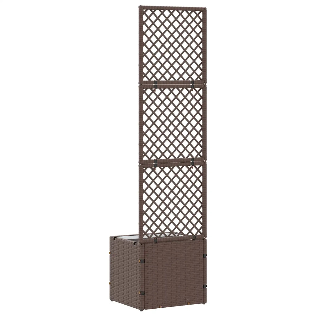 Vaso da giardino-Fioriera Esterno-Contenitore per Piante Marrone 35 x 30 x 135 cm Metallo