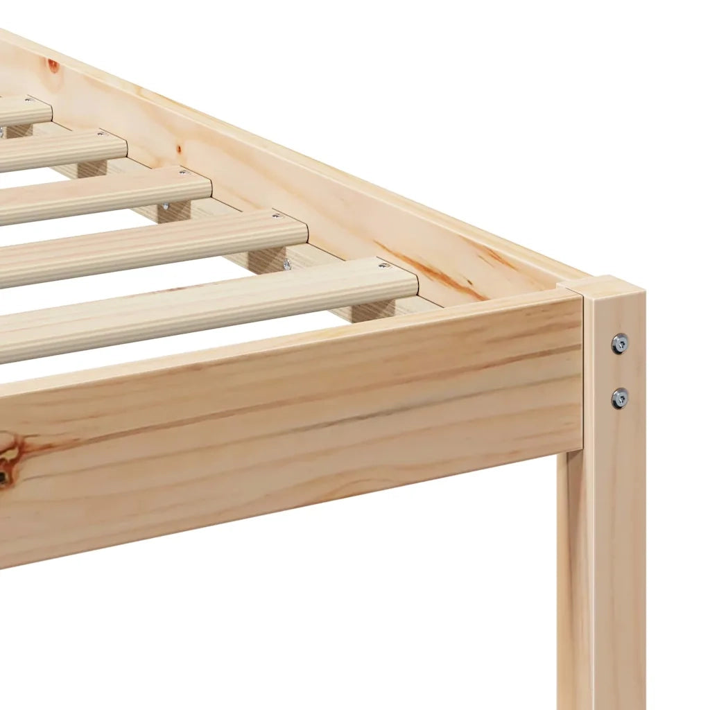 Letto con Tavolini Laterali Naturale 200 x 210 cm Pino massello 873235