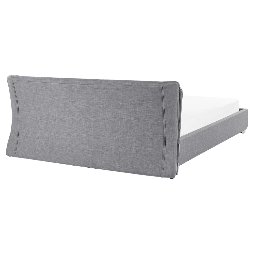 Letto ad acqua 160 x 200 cm Tessuto grigio con accessori Contemporaneo