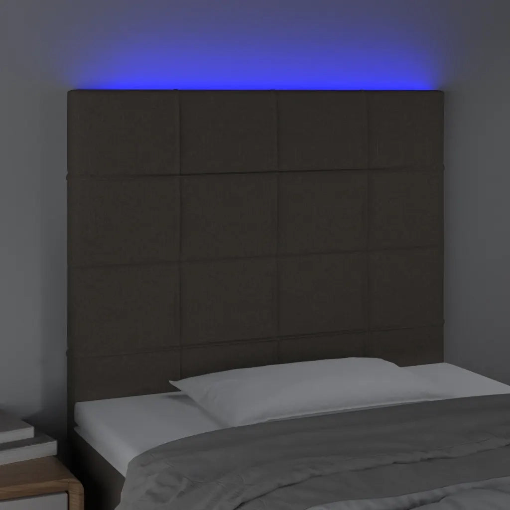 Testiera a LED-Testata con LED Tortora 80x5x118/128 cm in Tessuto 284792