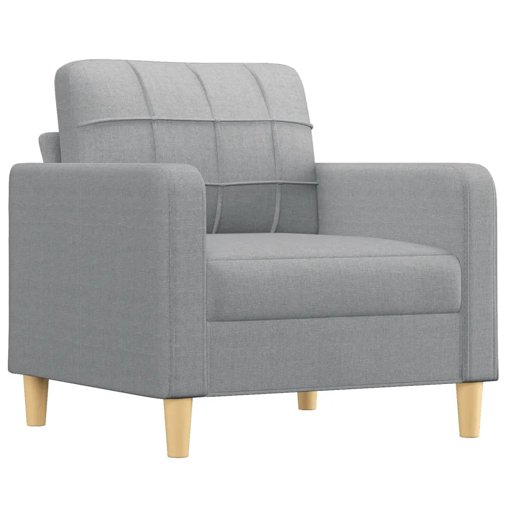 Set di Divani 4 pz con Cuscini Grigio Chiaro in Tessuto