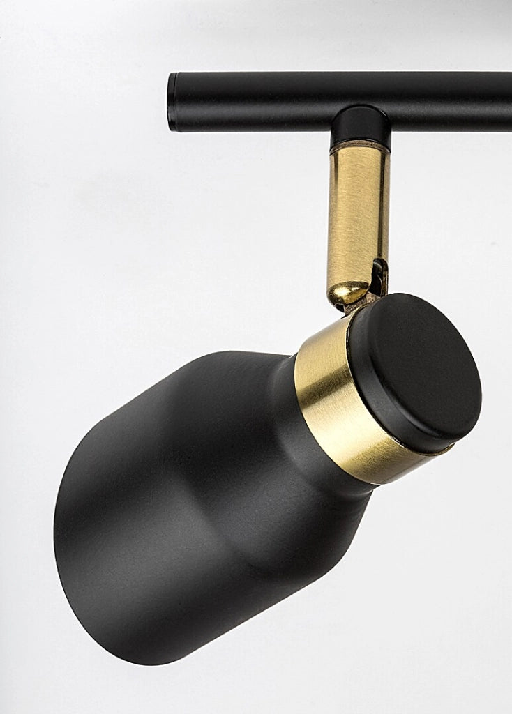 Plafoniera nero oro 3 spot orientabili GU10 Rabalux