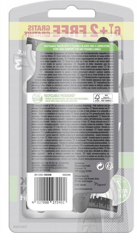 WILKINSON RASOIO  XTREME IN CONFEZIONE DA 6+2 BLACK