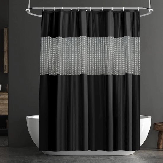 Schermo Acqua Anti-Milieu, Tendaloni Acquatici in PEVA, Impermeabili e Resistenziali alla Muffa, con 12 Orecchioni, 180x180cm per Bagno e Doccia Stal.