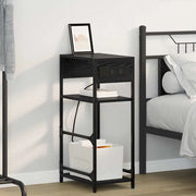vidaXL Armadio da Notte Rovere nero 40 x 27 x 76 cm Legno multistrato