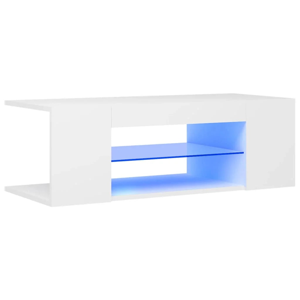 Mobile TV multimediale mensola TV credenza mobile TV per sala da pranzo soggiorno camera da letto con luci LED 90 x 39 x 30 cm bianco 02_0026627