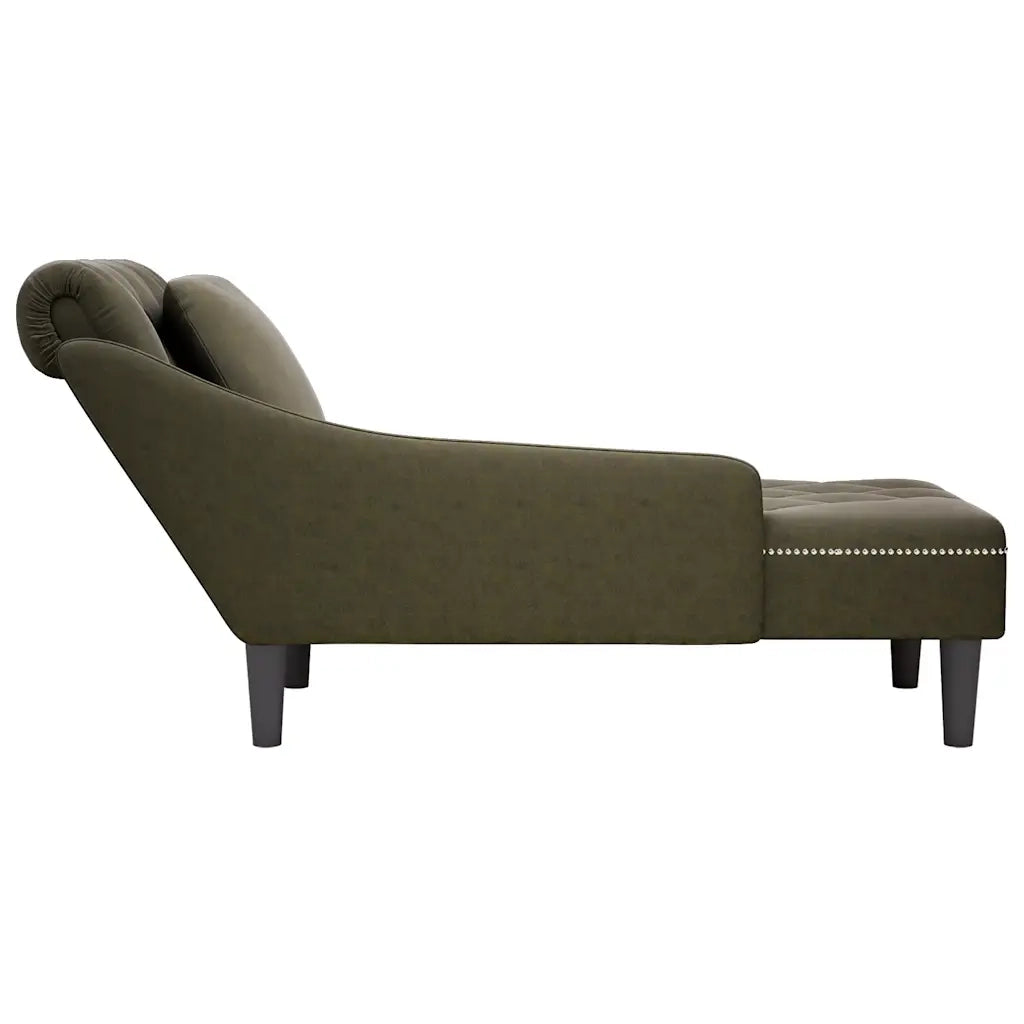 Sdraio con Cuscino e Bracciolo Destro Similpelle Verde Militare CFW1206016