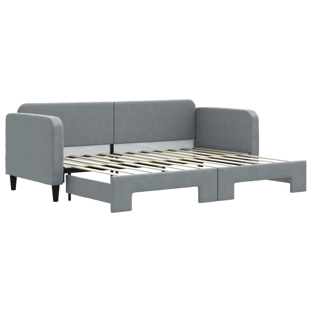 Divano Letto con Letto Estraibile Grigio Chiaro 80x200 Tessuto 3196811