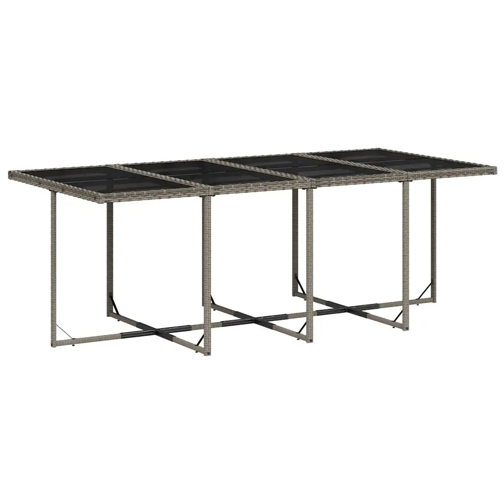 Set da Pranzo da Giardino 13pz con Cuscini Grigio in Polyrattan 3210980