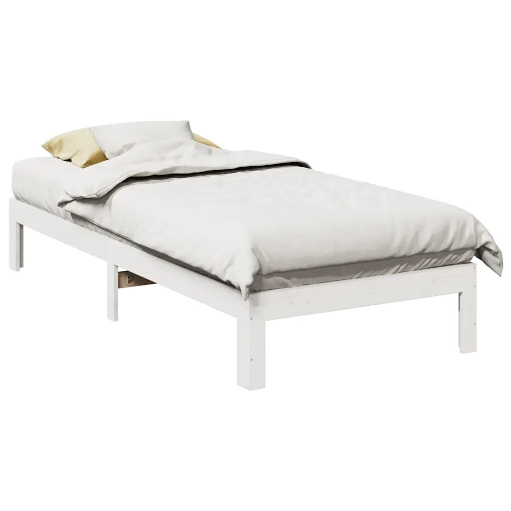Giroletto senza Materasso Bianco 90x200 cm Legno Massello Pino 859221