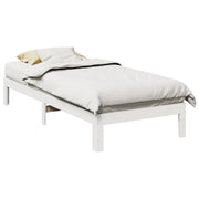 Giroletto senza Materasso Bianco 90x200 cm Legno Massello Pino 859221
