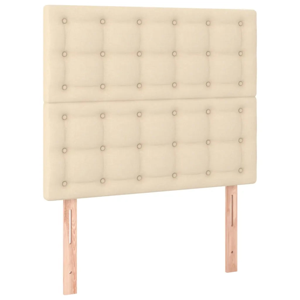 Giroletto con Testiera-Struttura Letto con testiera Crema 80x200 cm in Tessuto