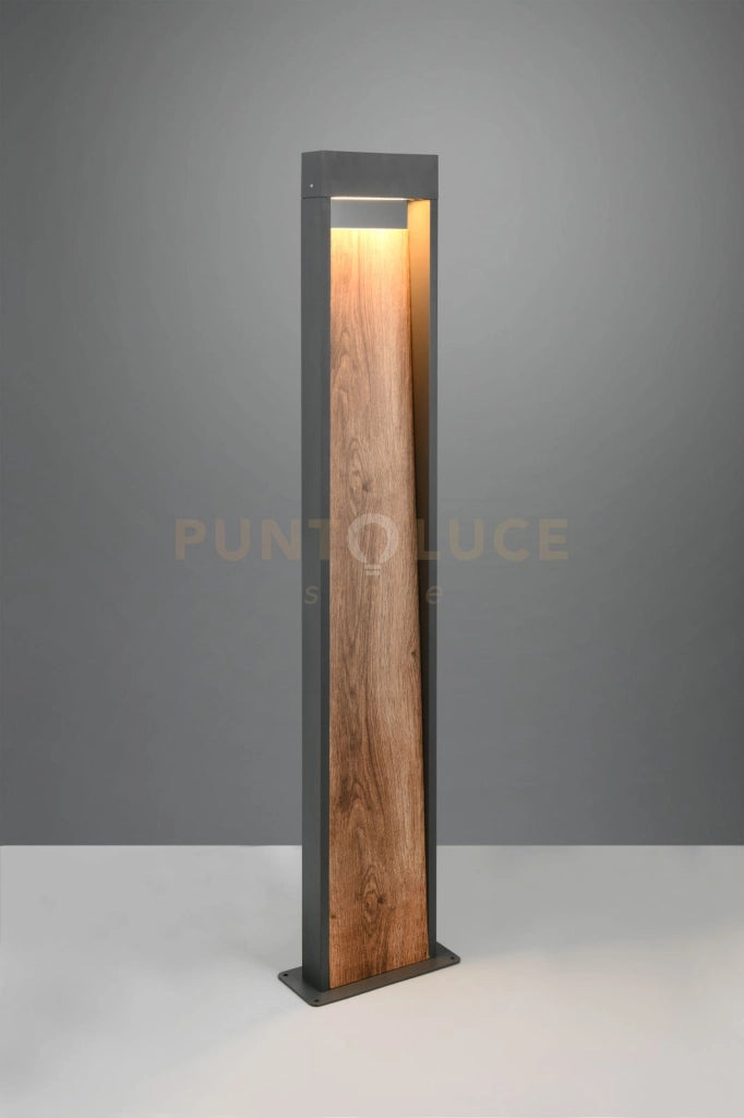 SALMON PALO ALTO DA ESTERNO LED  11W 1200lm, 3000K FUSIONE DI ALLUMINIO CON EFFETTO LEGNO IP44 H.100CM