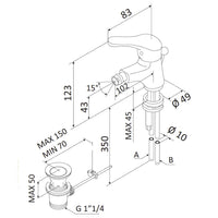 Rubinetto Miscelatore Monocomando Bidet in Ottone Mariani Epic Cromato