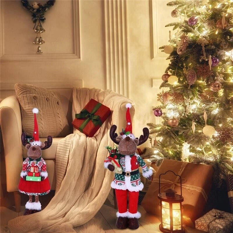 DECORAZIONE NATALIZIA RENNA IN PIEDI 80 CM UN DETTAGLIO DI STILE PER LE TUE FESTE CM.23X18X80H