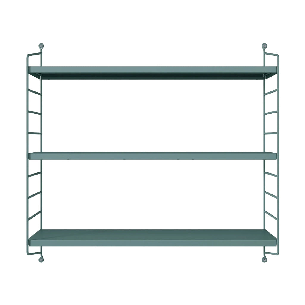 Set di 2 mensole da parete moderno mobile contenitore acciaio 50 x 60 x 15 cm grigio blu 03_0009745