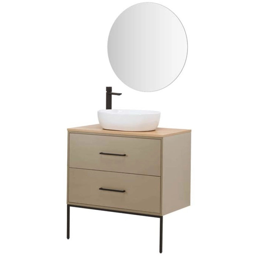 MOBILE BAGNO VENUS 80CM TORTORA CON LAVABO E SPECCHIO