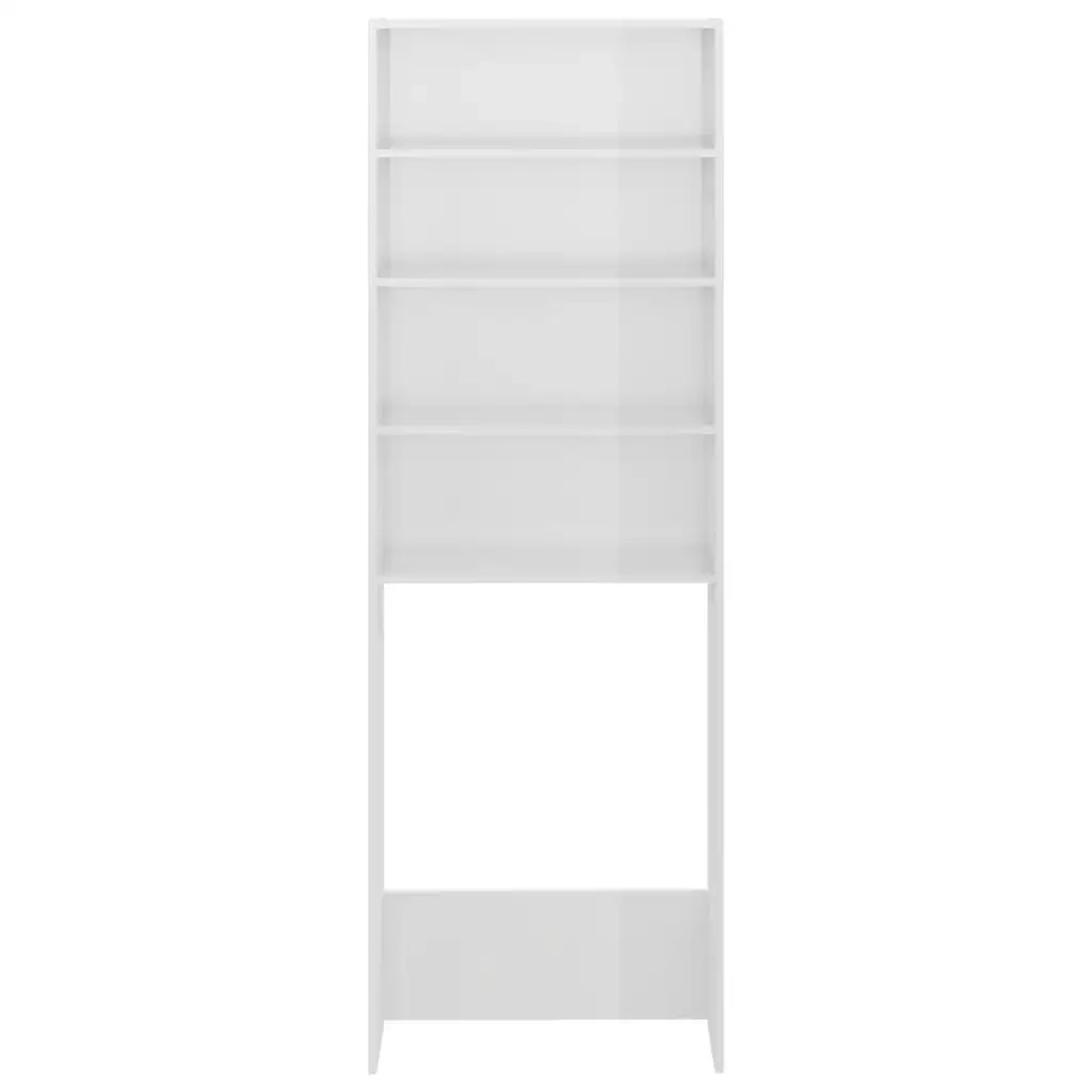 Mobile per Lavatrice Bianco Lucido 64x24x190 cm 808410