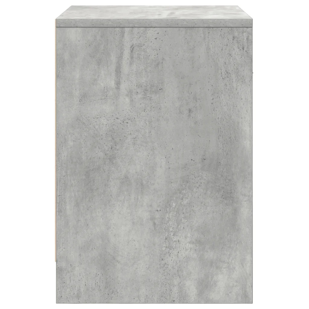 Comodini 2 pz con Cassetto-Set di 2 Tavolino da notte Grigio Cemento 40x34x50 cm
