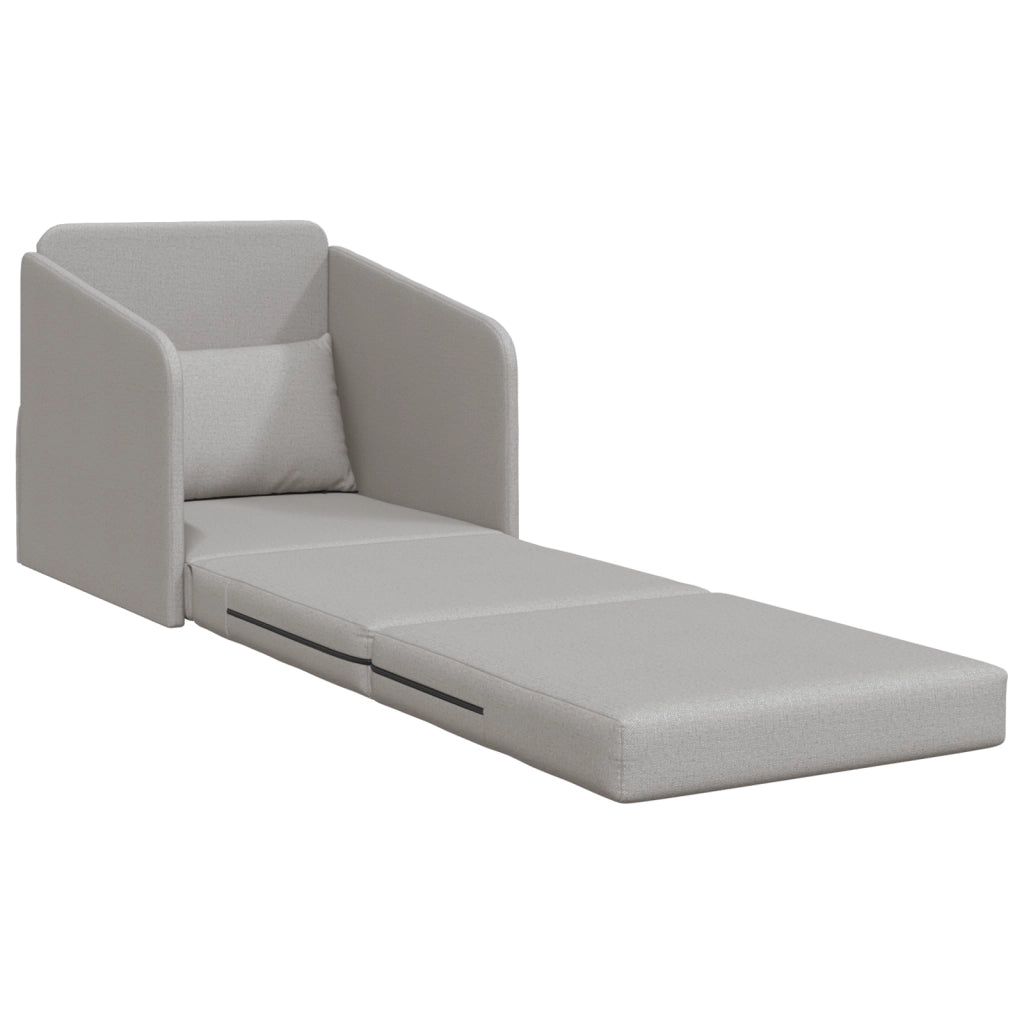 Divano Letto a Terra 2-in-1 Grigio Nuvola 65x80x83 cm Tessuto