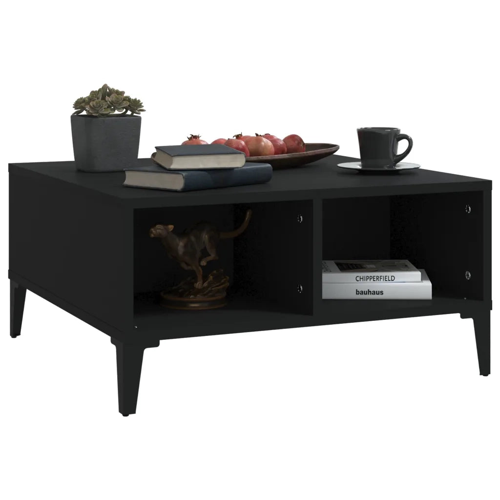 Tavolino da Salotto Nero 60x60x30 cm in Legno Multistrato 805987