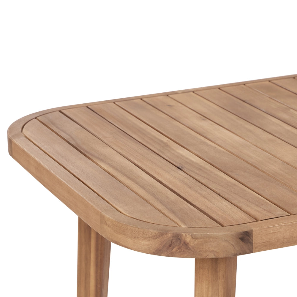 Tavolo da pranzo da giardino per esterni 180 x 90 cm in legno massiccio di acacia stile rustico