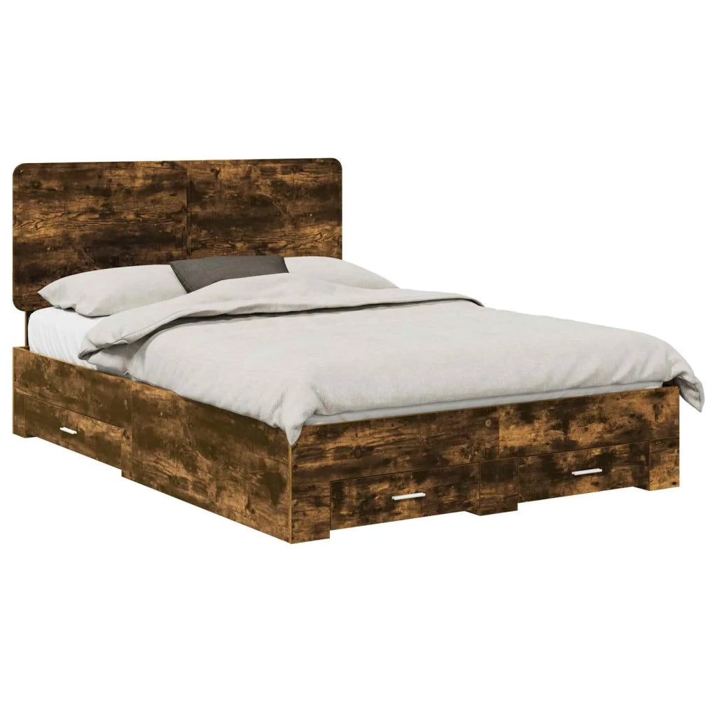 Struttura del letto Rovere fumé 140 x 200 cm Legno multistrato 3412778
