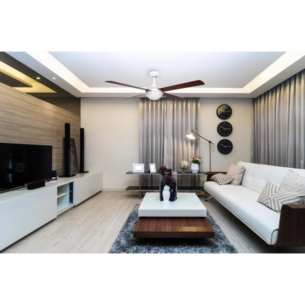 Sulion Sulion 072817 Bianco Pino Ventilatore Bianco a Soffitto Con Luce 4 Pale e Telecomando