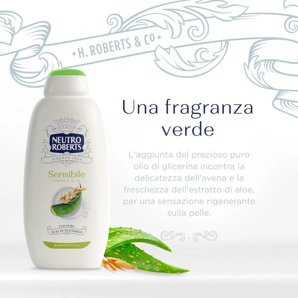 NEUTRO ROBERTS BAGNODOCCIA DA 600 ML PELLE SENSIBILE CON AVENA E ALOE