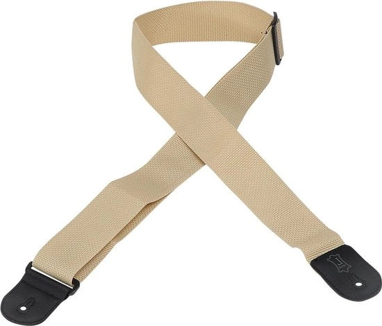 Cinturino per chitarra in polipropilene da 2 pollici con estremità in poliester e regolazione a tre glidi - nudo