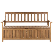 Panca da giardino con contenitore in legno di acacia di colore chiaro 160 cm esterno terrazzo