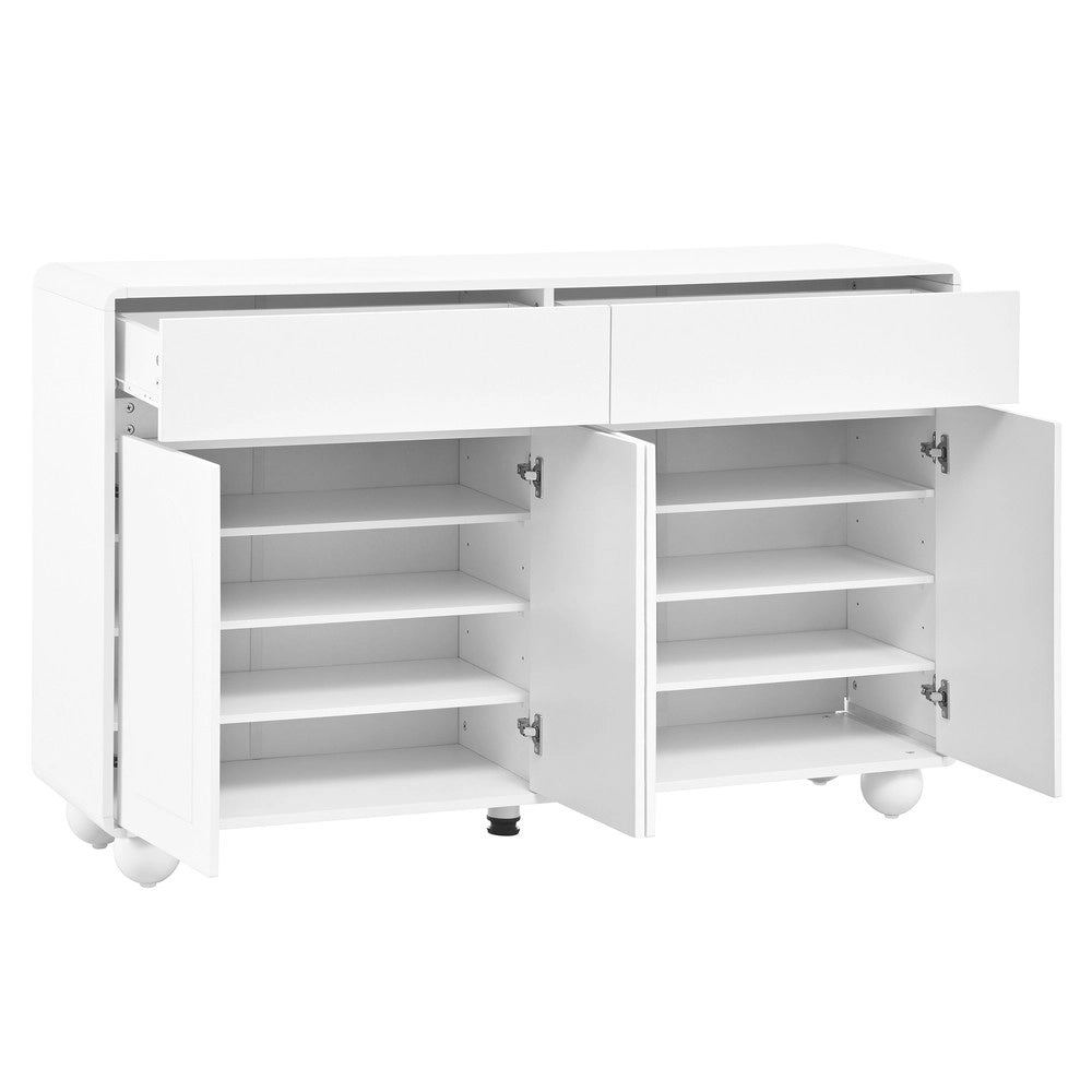 Credenza Soggiorno con Ante Curve ¨C MINIMAL ¨C Truciolato e MDF, Gambe in Metallo