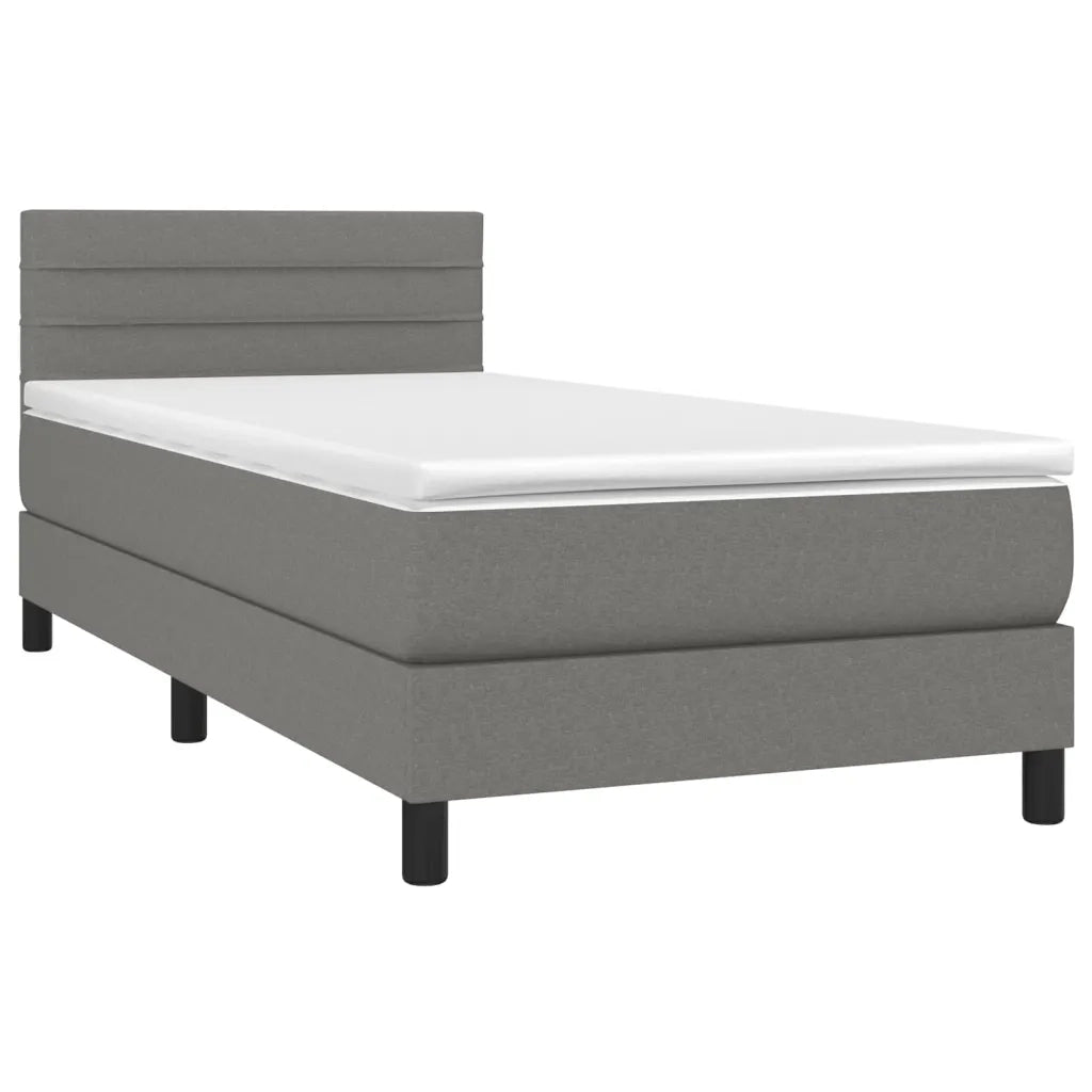 Giroletto a Molle con Materasso Grigio Scuro 100x200 cm Tessuto 3140114