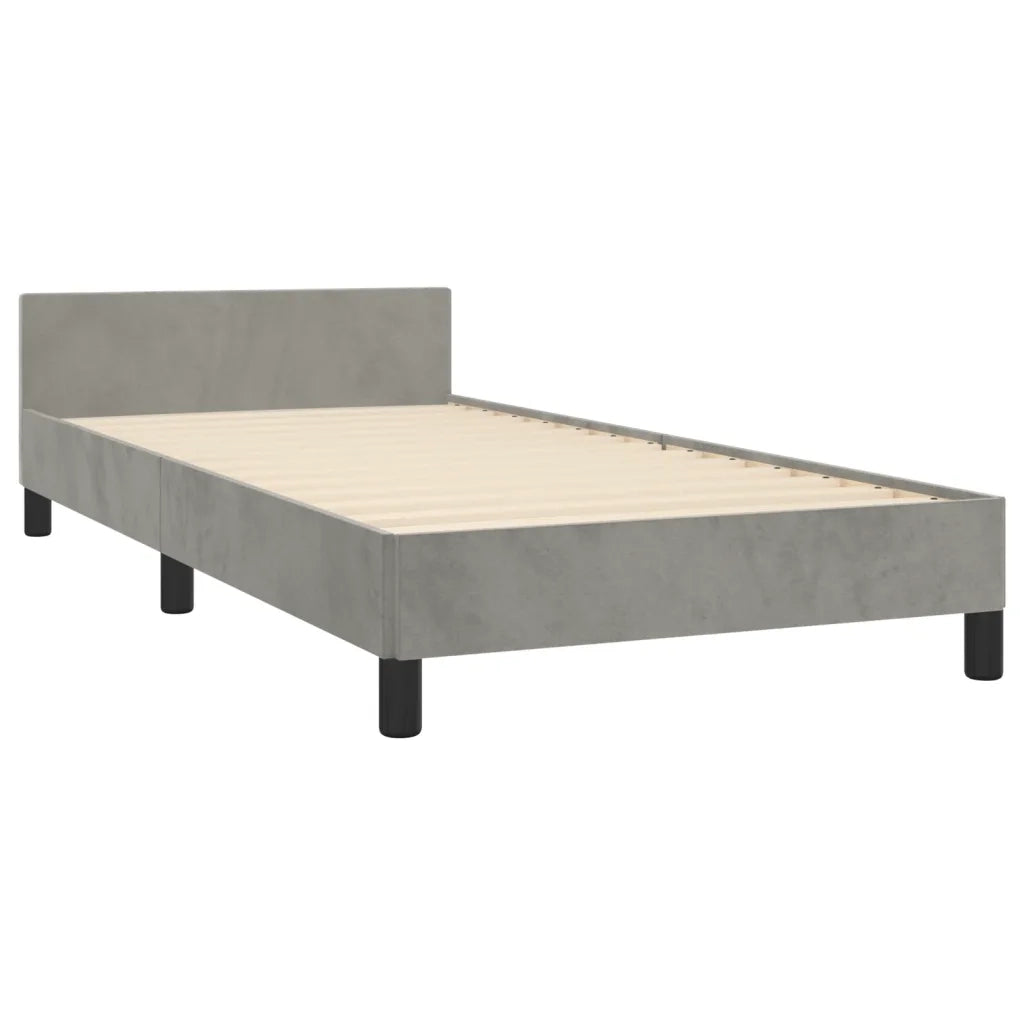 Giroletto senza Materasso-Struttura Letto Grigio Chiaro 100x200 cm Velluto 596495