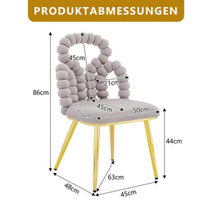 Set 2 sedie da pranzo - Xylo - velluto grigio gambe dorate