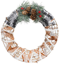 Corona di Natale Dietroporta Ø30 cm con Nastro e Pic Natalizia