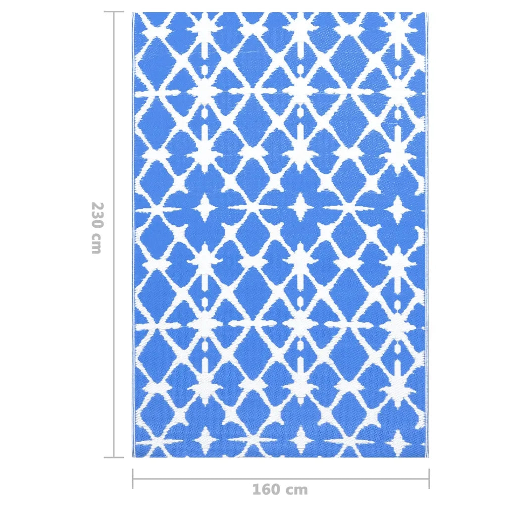 Tappeto da Esterni ARAKIL Blu e Bianco 160x230 cm in PP CFW7691444
