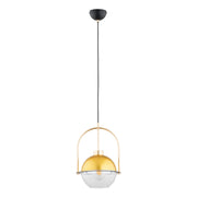 Sospensione Alfa Eridum sfera vetro oro/nero Ø25cm E27