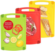 Set di 3 Spatole Antimicrobiche con Incisione e Angoli Antiscivolo – Resistente al Lavastoviglie – Spatole da Cucina in 3 Colori