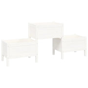 Fioriera rialzata per piante e fiori terrazza giardino 178,5 x 44 x 75 cm legno massello di pino bianco 02_0037465