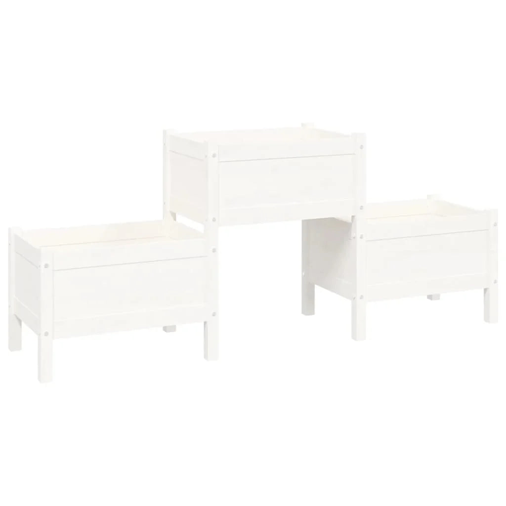 Fioriera rialzata per piante e fiori terrazza giardino 178,5 x 44 x 75 cm legno massello di pino bianco 02_0037465