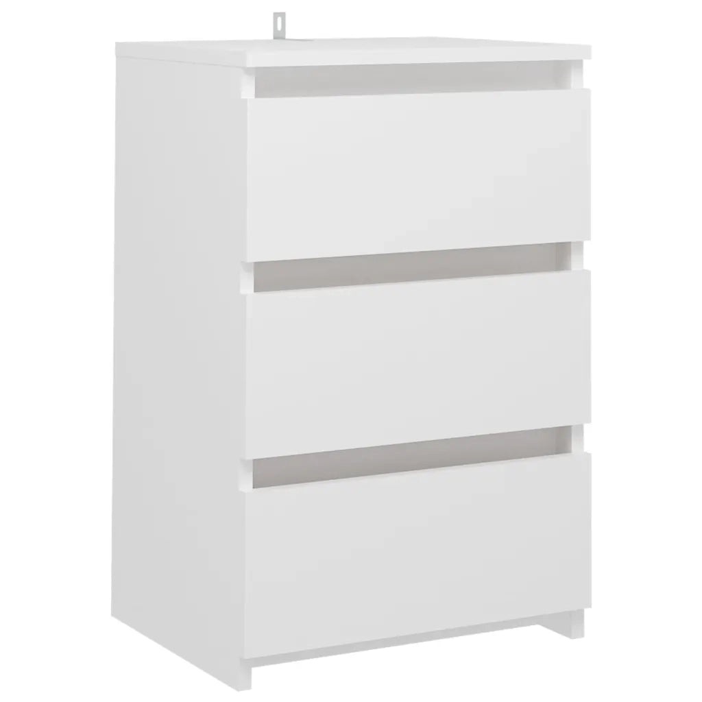 Comodino | Armadio da Notte | Mobiletto da notte Bianco 40x35x62,5 cm in Legno Multistrato