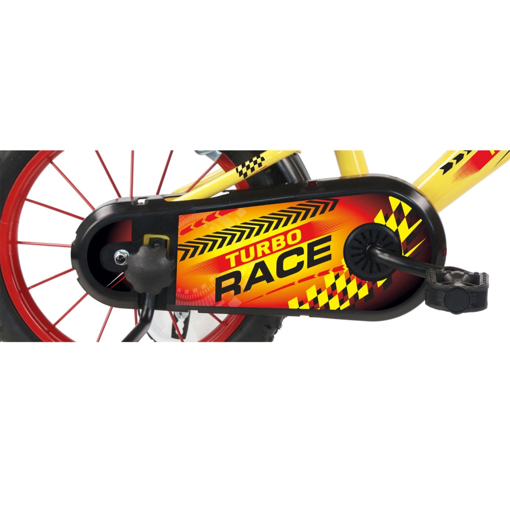 Bicicletta per Bambini 14" Turbo Race Freni Caliper e Stabilizzatori in Acciaio Hi-Ten Giallo