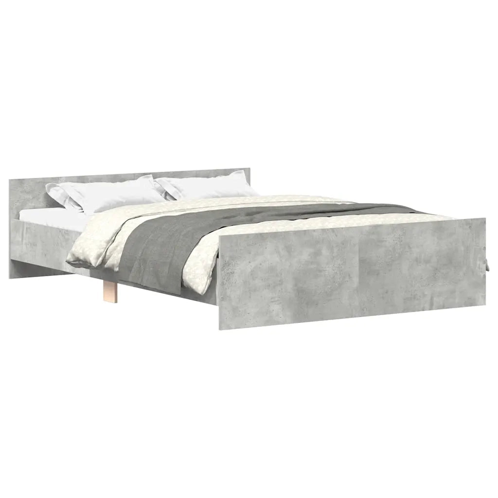 Giroletto con Testiera e Pediera Grigio Cemento 140x190 cm